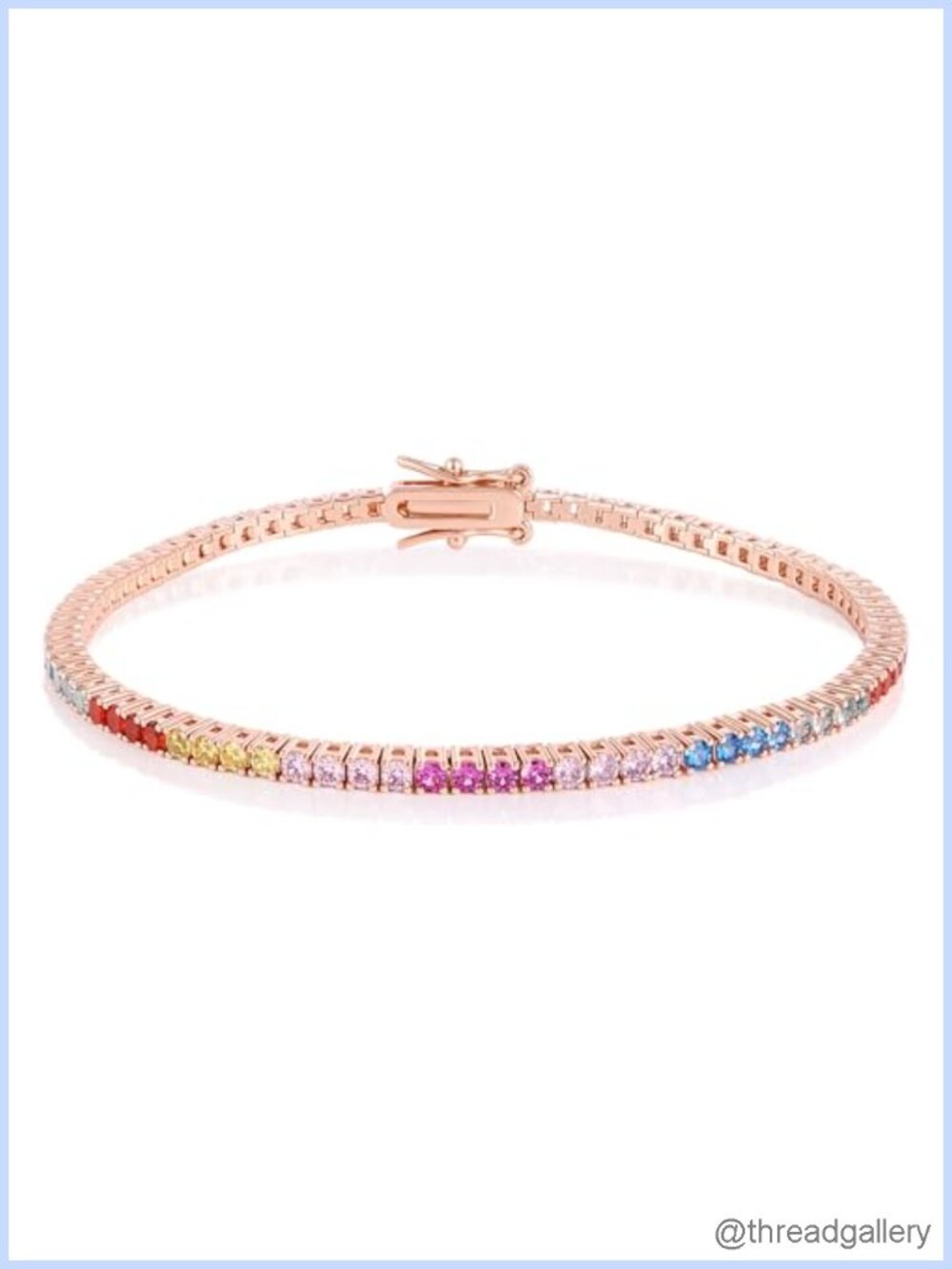 18k Rose Gold Plated Tennis Bracelet with Cubic Zirconia 7 inch